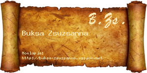 Buksa Zsuzsanna névjegykártya